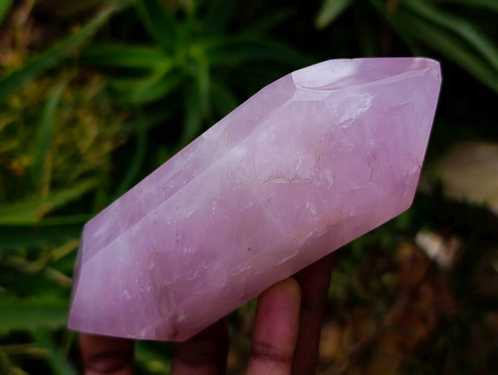 Polished Double Terminated Rose Quartz Crystals x 6 From Madagascar - Toprock Gemstones and Minerals 