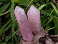 Polished Double Terminated Rose Quartz Crystals x 6 From Madagascar - Toprock Gemstones and Minerals 