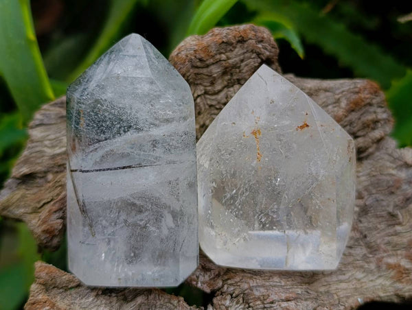 Polished Mixed Inclusion Quartz Crystals x 6 From Madagascar