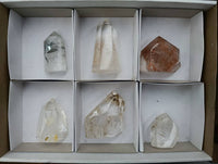 Polished Mixed Inclusion Quartz Crystals x 6 From Madagascar