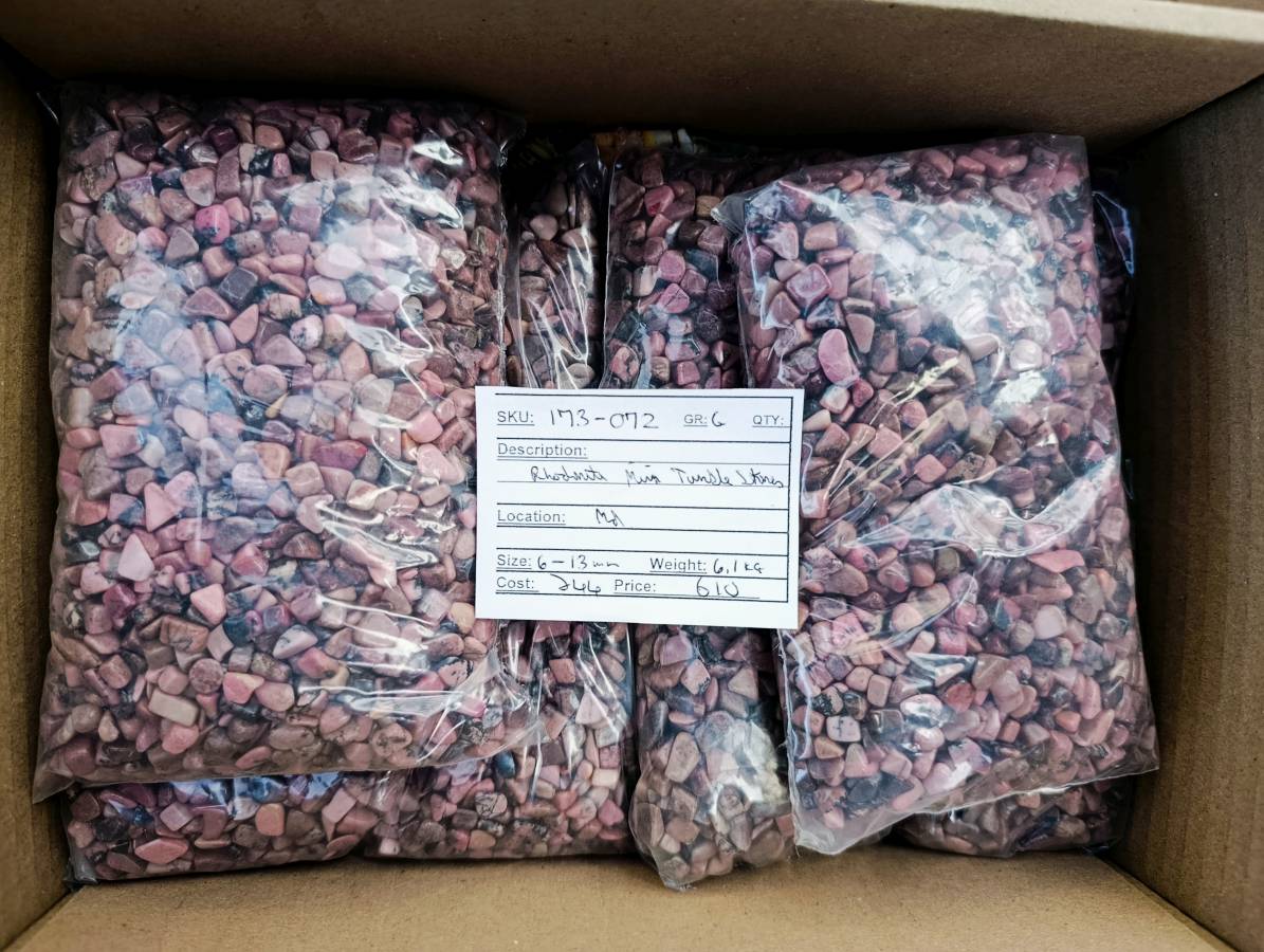 Polished Rhodonite Tumbled Stones x 6.1 Kg Lot  From Ambindavato, Madagascar - Toprock Gemstones and Minerals 