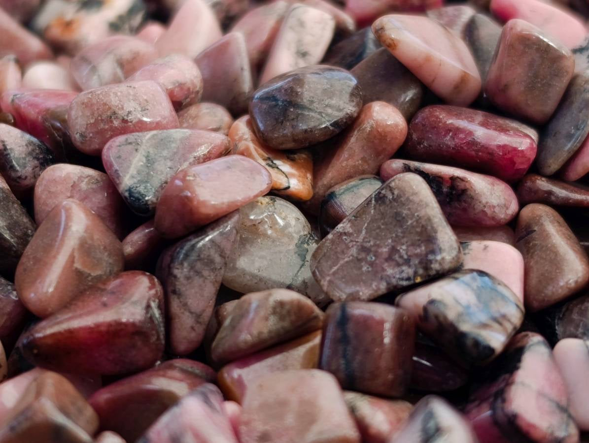 Polished Rhodonite Tumbled Stones x 6.1 Kg Lot  From Ambindavato, Madagascar - Toprock Gemstones and Minerals 
