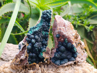 Natural Ball Malachite and Drusy Quartz On Dolomite Matrix Specimens x 2 From Mindingi Mine, Kambove, Congo