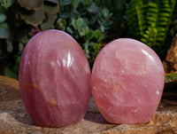 Polished Rose Quartz Standing Free Form x 4 From Madagascar