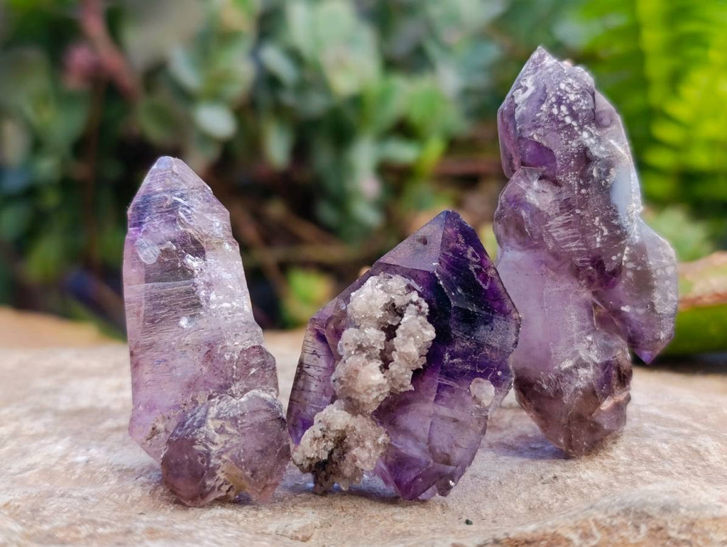 Natural Window Amethyst Crystals x 12 From Chiredzi, Zimbabwe - Toprock Gemstones and Minerals 