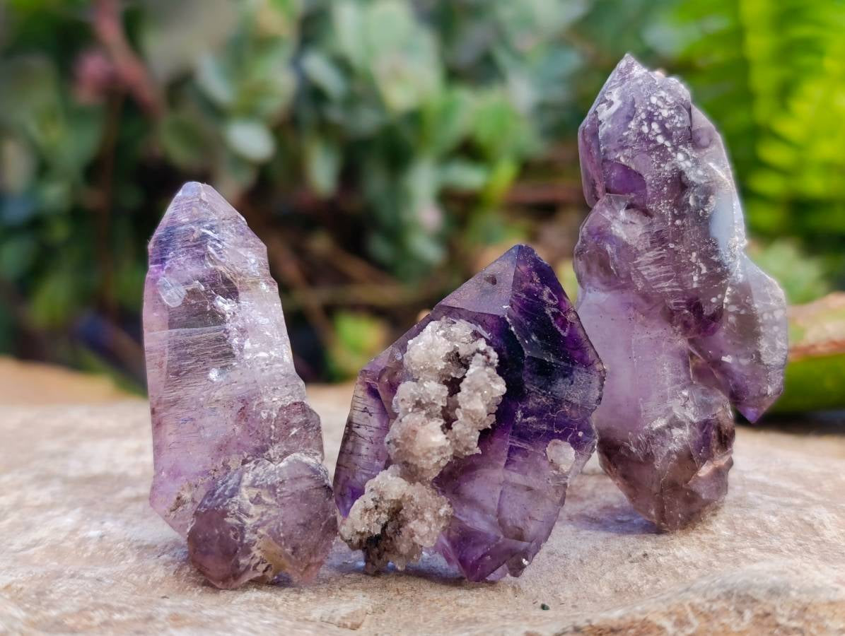 Natural Window Amethyst Crystals x 12 From Chiredzi, Zimbabwe - Toprock Gemstones and Minerals 
