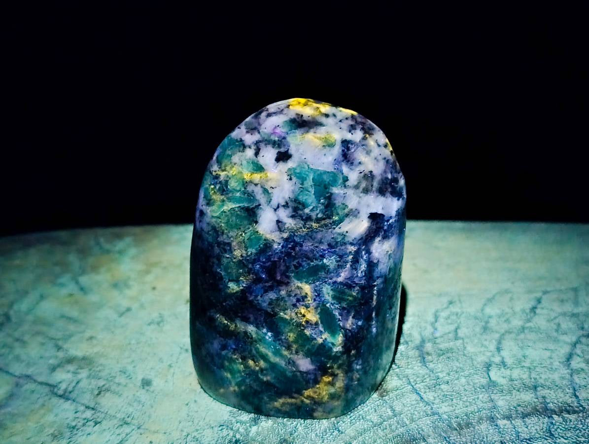 Polished Emerald Mica 'Mutokolite' Standing Free Forms x 4 From Mutoko, Zimbabwe - Toprock Gemstones and Minerals 