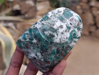Polished Emerald Mica 'Mutokolite' Standing Free Forms x 4 From Mutoko, Zimbabwe