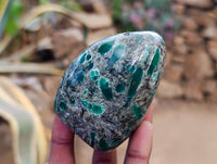 Polished Emerald Mica 'Mutokolite' Standing Free Forms x 4 From Mutoko, Zimbabwe