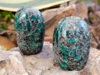 Polished Emerald Mica 'Mutokolite' Standing Free Forms x 4 From Mutoko, Zimbabwe - Toprock Gemstones and Minerals 