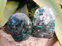 Polished Emerald Mica 'Mutokolite' Standing Free Forms x 4 From Mutoko, Zimbabwe