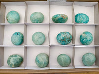 Polished Amazonite Palm Stones x 12 From Madagascar