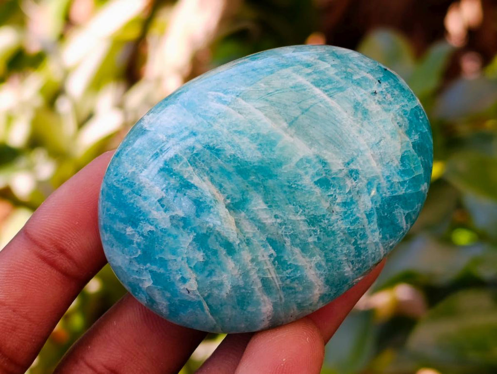 Polished Amazonite Palm Stones x 12 From Madagascar - Toprock Gemstones and Minerals 