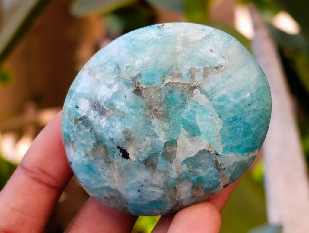 Polished Amazonite Palm Stones x 12 From Madagascar - Toprock Gemstones and Minerals 