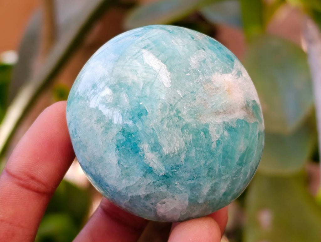 Polished Amazonite Palm Stones x 12 From Madagascar - Toprock Gemstones and Minerals 