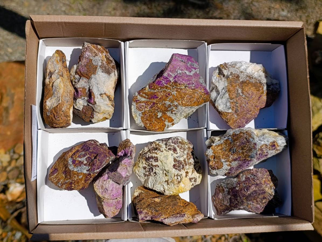 Natural Metallic Purpurite Specimens x 10 From Erongo, Namibia - Toprock Gemstones and Minerals 