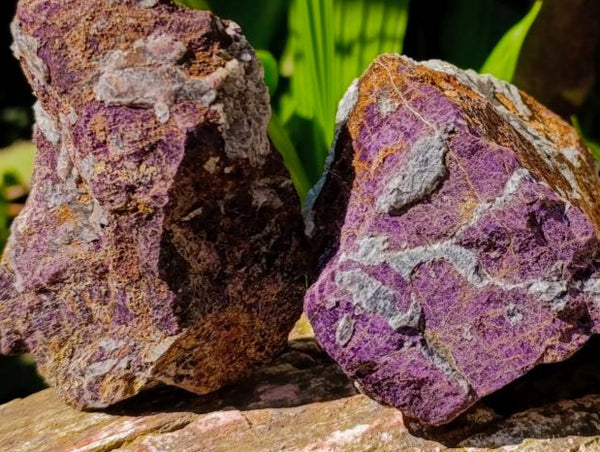 Natural Metallic Purpurite Specimens x 10 From Erongo, Namibia
