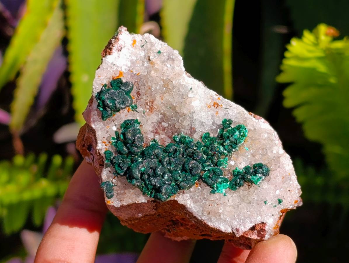 Natural Ball Malachite and Drusy Quartz On Dolomite Matrix Specimens x 6 From Mindingi Mine, Kambove, Congo - Toprock Gemstones and Minerals 