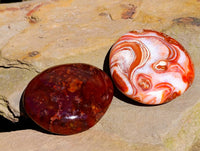 Polished Carnelian Agate Gemstone Galets x 20 From Madagascar