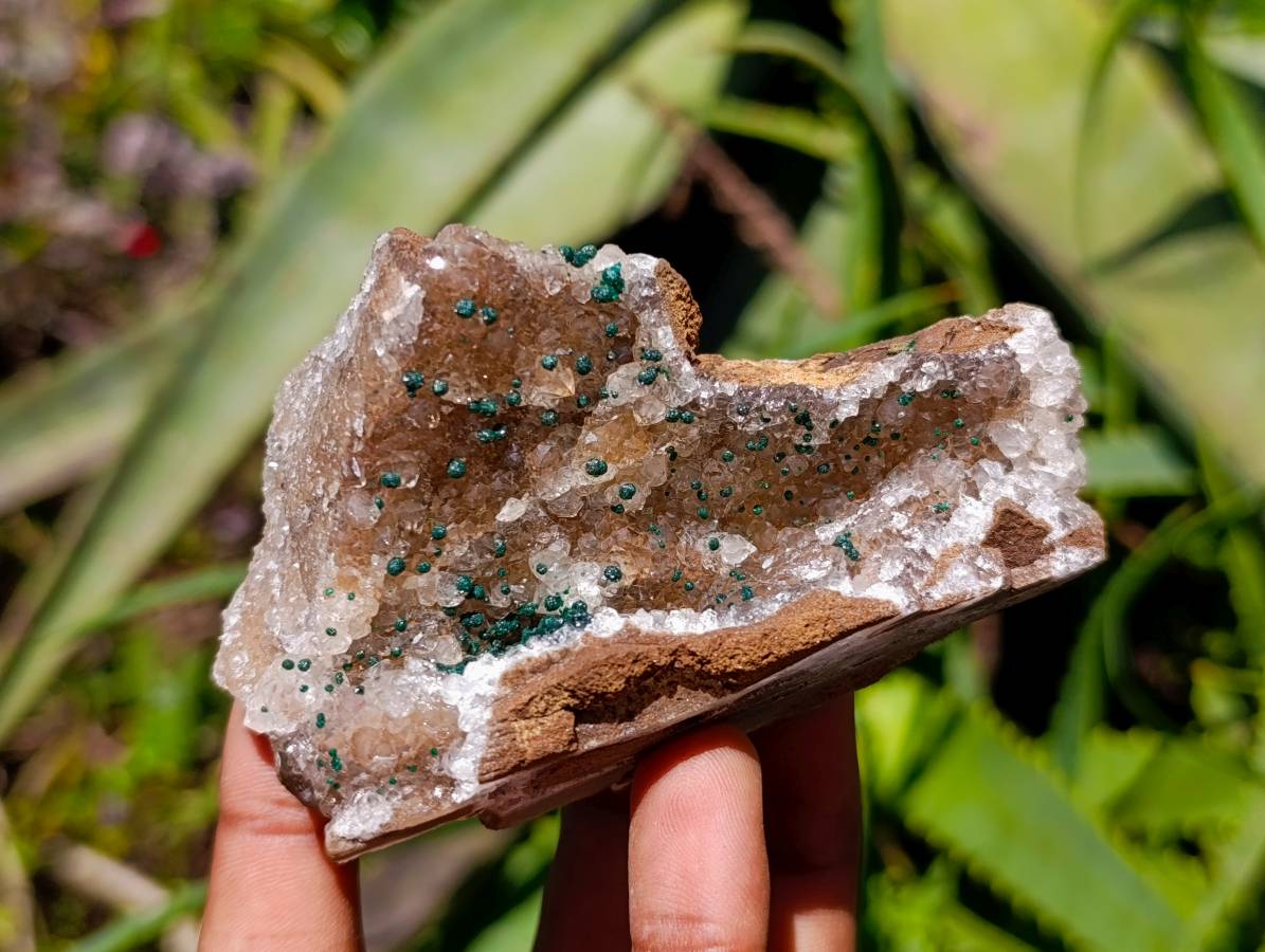 Natural Ball Malachite and Drusy Quartz On Dolomite Matrix Specimens x 6 From Mindingi Mine, Kambove, Congo - Toprock Gemstones and Minerals 