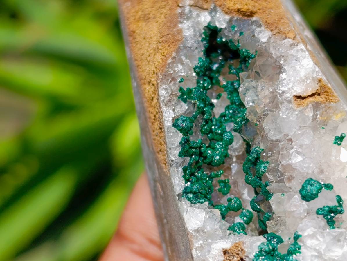 Natural Ball Malachite and Drusy Quartz On Dolomite Matrix Specimens x 6 From Mindingi Mine, Kambove, Congo - Toprock Gemstones and Minerals 