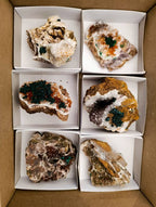 Natural Ball Malachite and Drusy Quartz On Dolomite Matrix Specimens x 6 From Mindingi Mine, Kambove, Congo - Toprock Gemstones and Minerals 