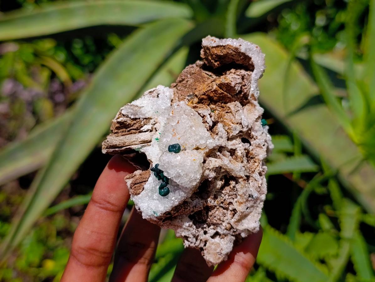 Natural Ball Malachite and Drusy Quartz On Dolomite Matrix Specimens x 6 From Mindingi Mine, Kambove, Congo - Toprock Gemstones and Minerals 