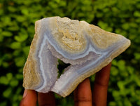 Polished On One Side Blue Lace Agate Geodes x 6 From Nsanje, Malawi