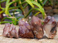 Natural Red Hematoid Quartz Clusters And Crystals x 35 From Karoi, Zimbabwe