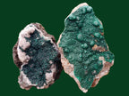 Natural Ball Malachite and Drusy Quartz On Dolomite Matrix Specimens x 2 From Mindingi Mine, Kambove, Congo - Toprock Gemstones and Minerals 