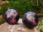 Polished Rhodonite Spheres x 4 From Ambindavato, Madagascar - Toprock Gemstones and Minerals 