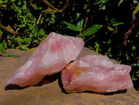 Natural Rose Quartz And Emerald Mica 'Mutokolite' Rough Specimens x 5 From Southern Africa