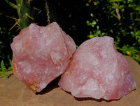 Natural Rose Quartz And Emerald Mica 'Mutokolite' Rough Specimens x 5 From Southern Africa