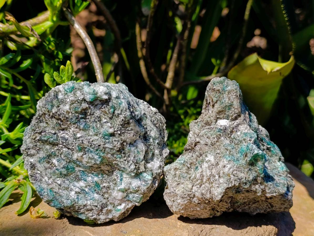 Natural Rose Quartz And Emerald Mica 'Mutokolite' Rough Specimens x 5 From Southern Africa - Toprock Gemstones and Minerals 