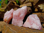 Natural Rose Quartz And Emerald Mica 'Mutokolite' Rough Specimens x 5 From Southern Africa - Toprock Gemstones and Minerals 
