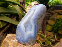 Polished Blue Lace Agate Standing Free Forms x 1 From Nsanje, Malawi - Toprock Gemstones and Minerals 
