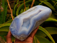 Polished Blue Lace Agate Standing Free Forms x 1 From Nsanje, Malawi - Toprock Gemstones and Minerals 
