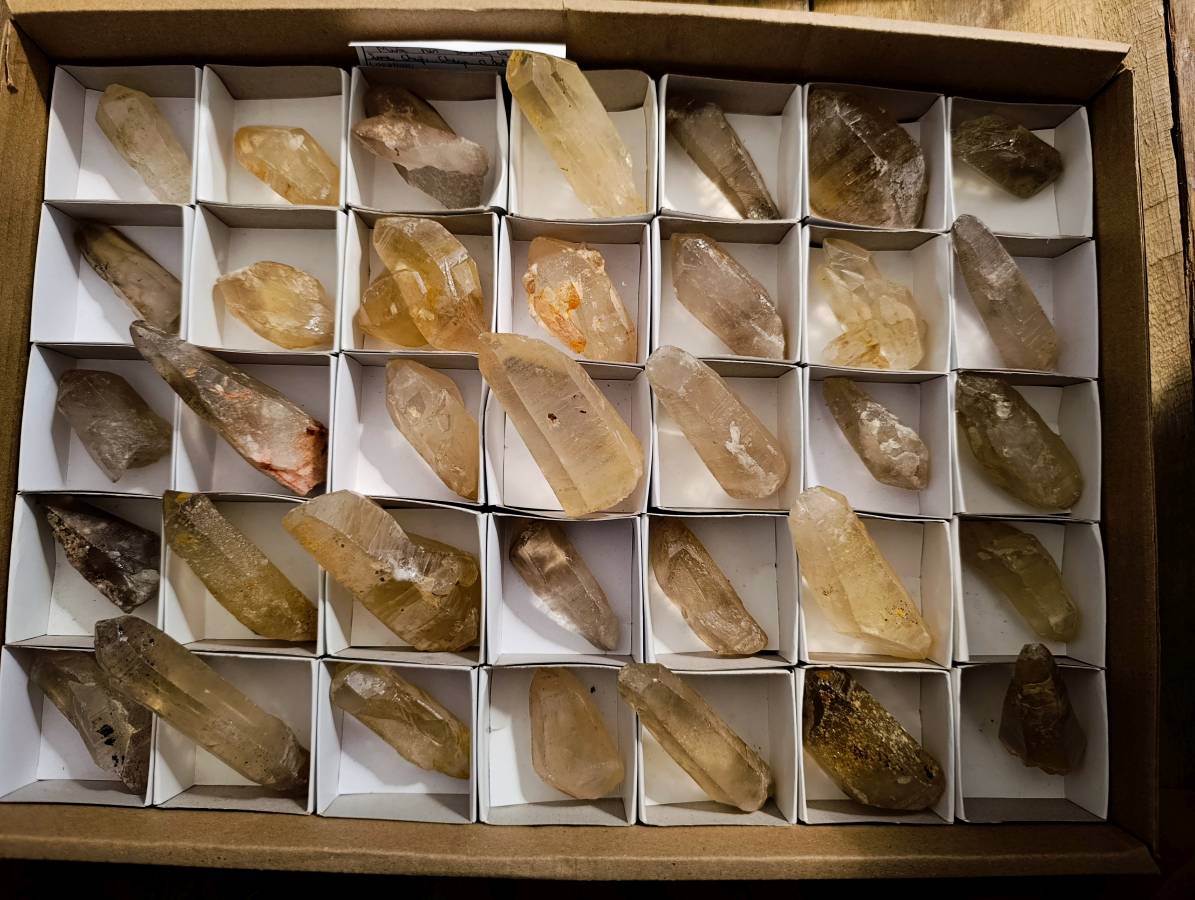 Natural Mine Run Smokey Quartz Crystals x 35 From Madagascar - Toprock Gemstones and Minerals 