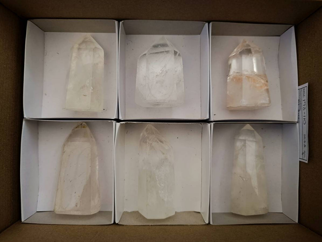 Polished Quartz Crystals x 6 From Madagascar - Toprock Gemstones and Minerals 