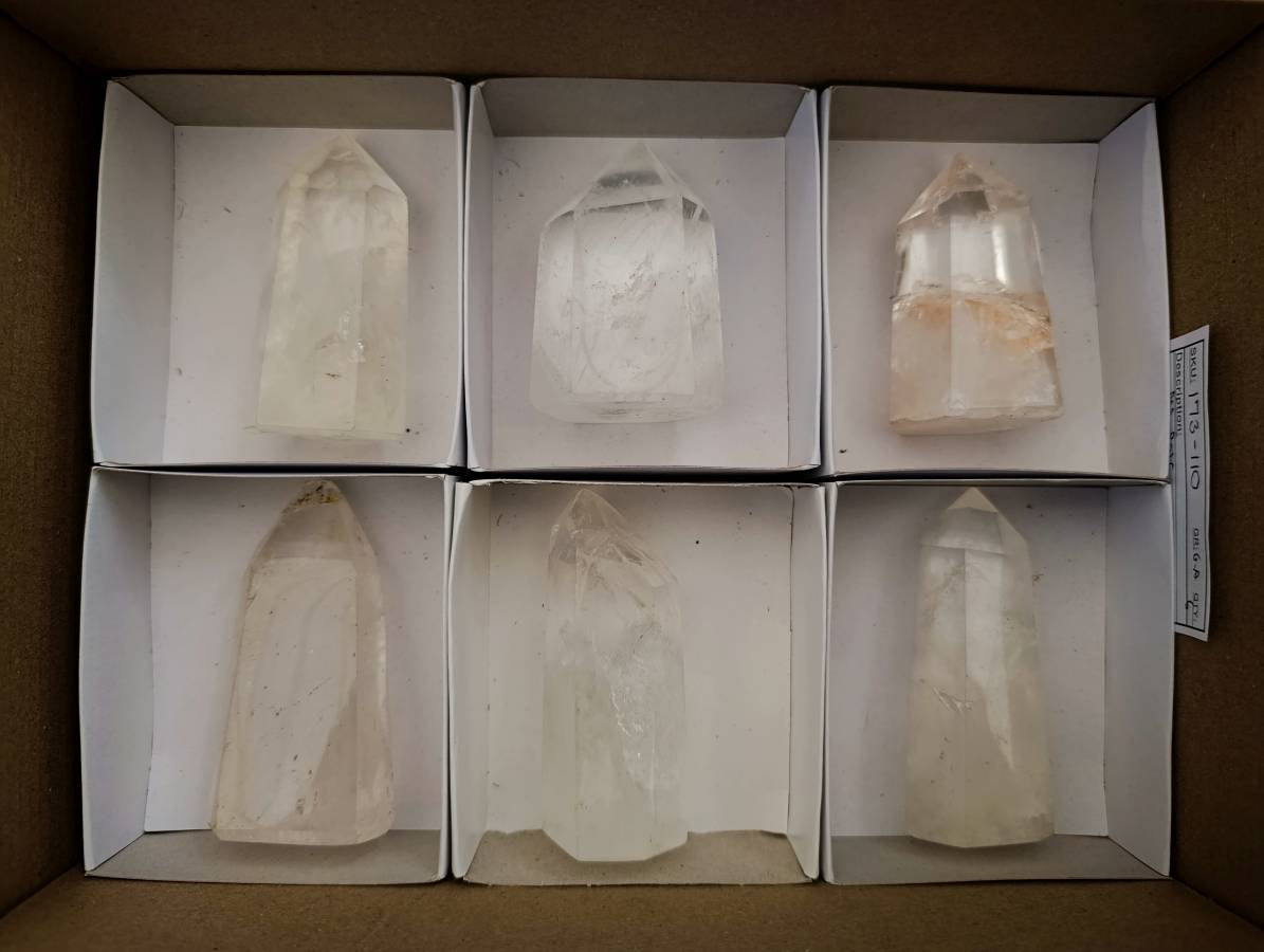 Polished Quartz Crystals x 6 From Madagascar - Toprock Gemstones and Minerals 