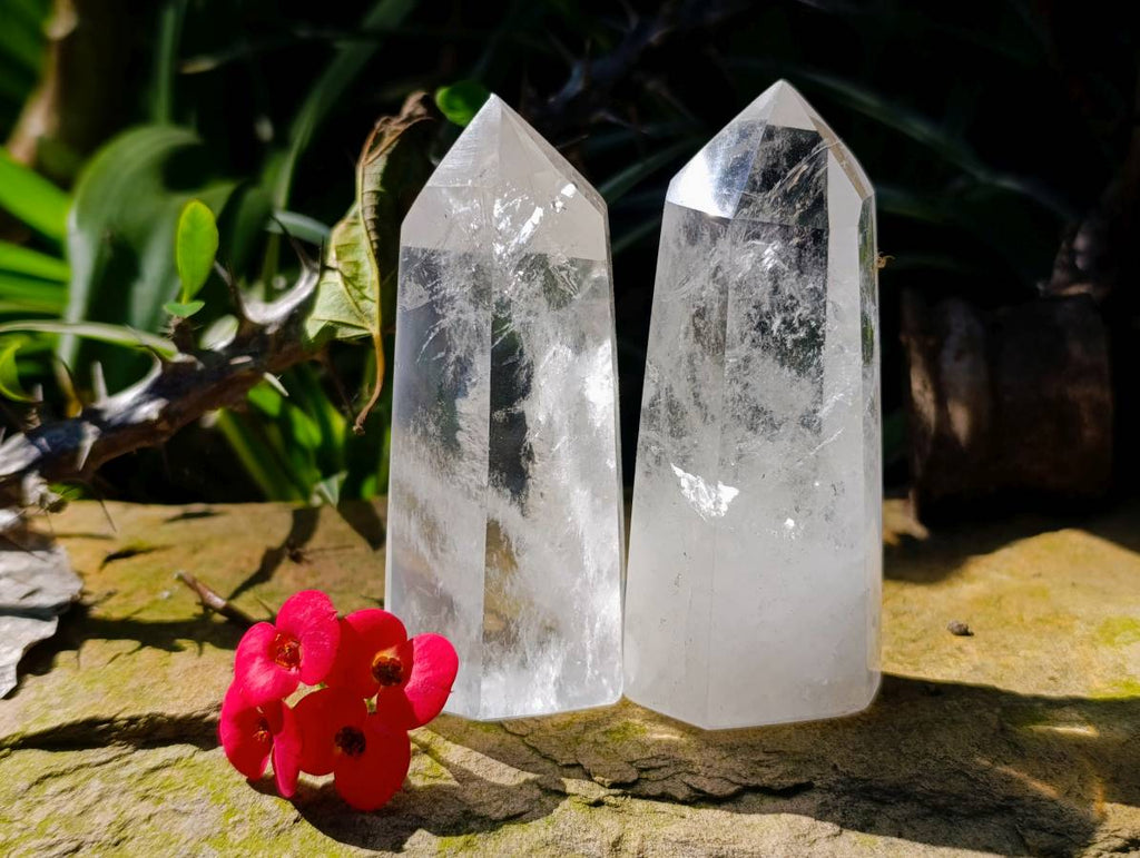 Polished Quartz Crystals x 6 From Madagascar - Toprock Gemstones and Minerals 