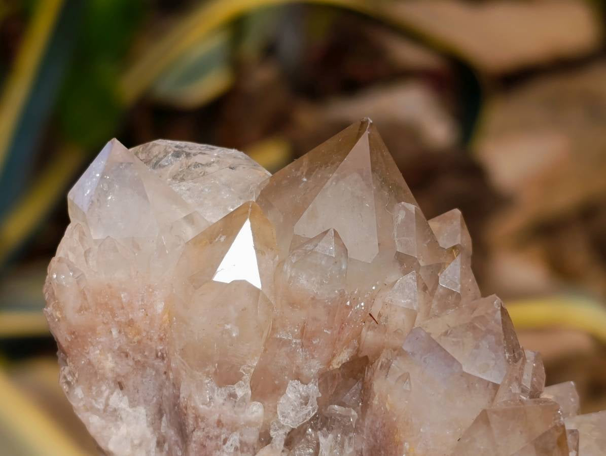 Natural Smokey Phantom Quartz Clusters x 3 From Luena, Congo - Toprock Gemstones and Minerals 
