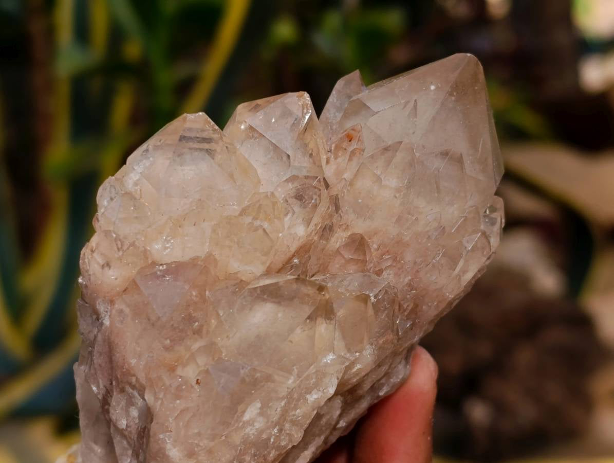 Natural Smokey Phantom Quartz Clusters x 3 From Luena, Congo - Toprock Gemstones and Minerals 