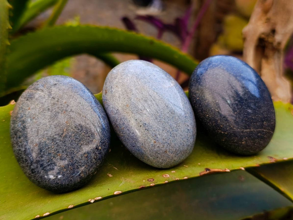 Polished Lazulite Galets x 12 From Madagascar - Toprock Gemstones and Minerals 