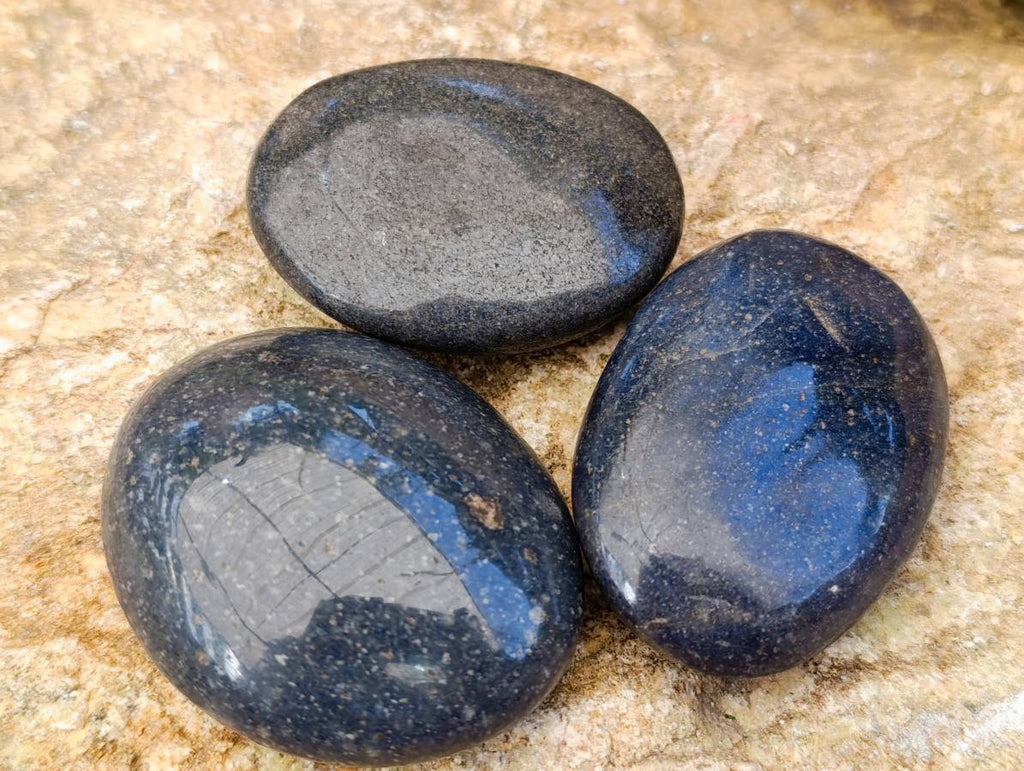 Polished Lazulite Galets x 12 From Madagascar - Toprock Gemstones and Minerals 