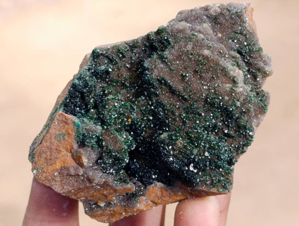 Natural Libethenite Crystals On Dolomite Matrix Specimens x 4 From Shituru, Congo - Toprock Gemstones and Minerals 
