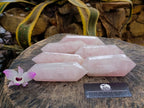Polished Double Terminated Rose Quartz Crystals x 6 From Madagascar - Toprock Gemstones and Minerals 