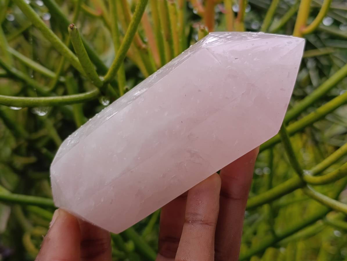 Polished Double Terminated Rose Quartz Crystals x 6 From Madagascar - Toprock Gemstones and Minerals 