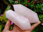 Polished Double Terminated Rose Quartz Crystals x 6 From Madagascar - Toprock Gemstones and Minerals 