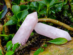 Polished Double Terminated Rose Quartz Crystals x 6 From Madagascar - Toprock Gemstones and Minerals 